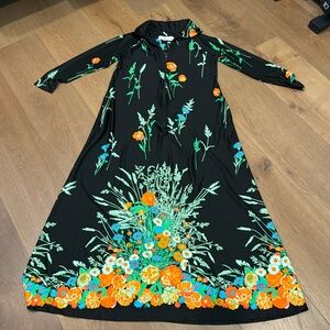 Vintage David Brown California Floral House Dress Sz Med